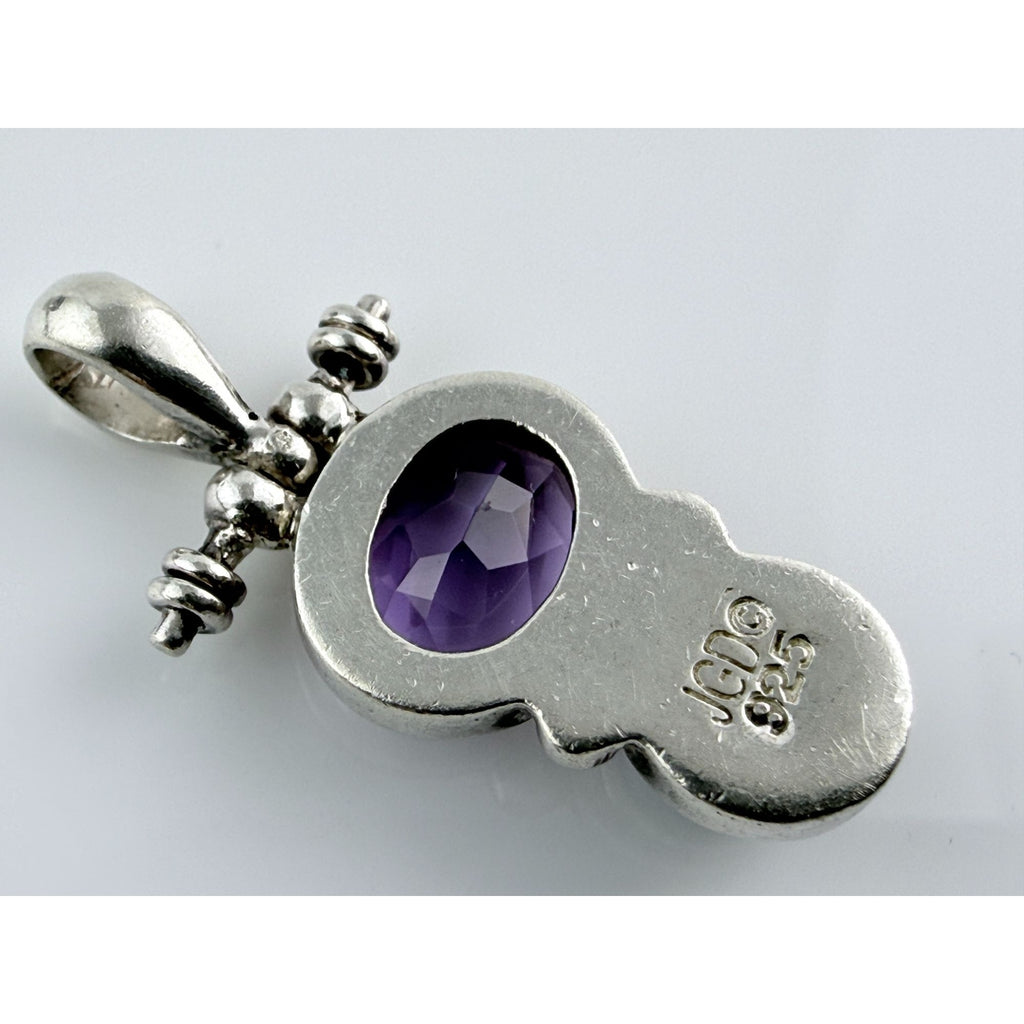 Janice Girardi Designs JGD Amethyst and Gray Pearl Pendant 4.1g 925 1 Inch Long