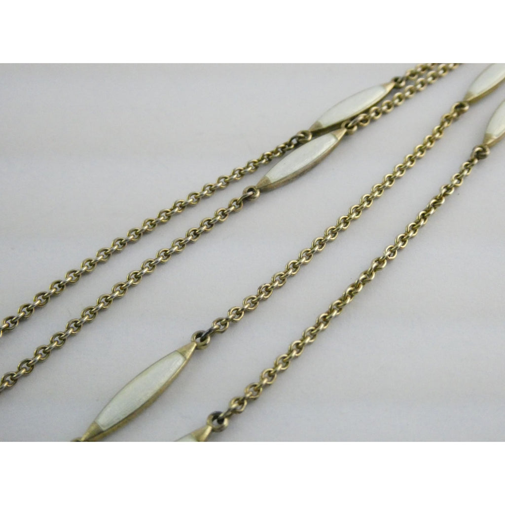 Gubelin Swiss White Guilloche Enamel Watch Necklace Sterling Silver WORKING 30g