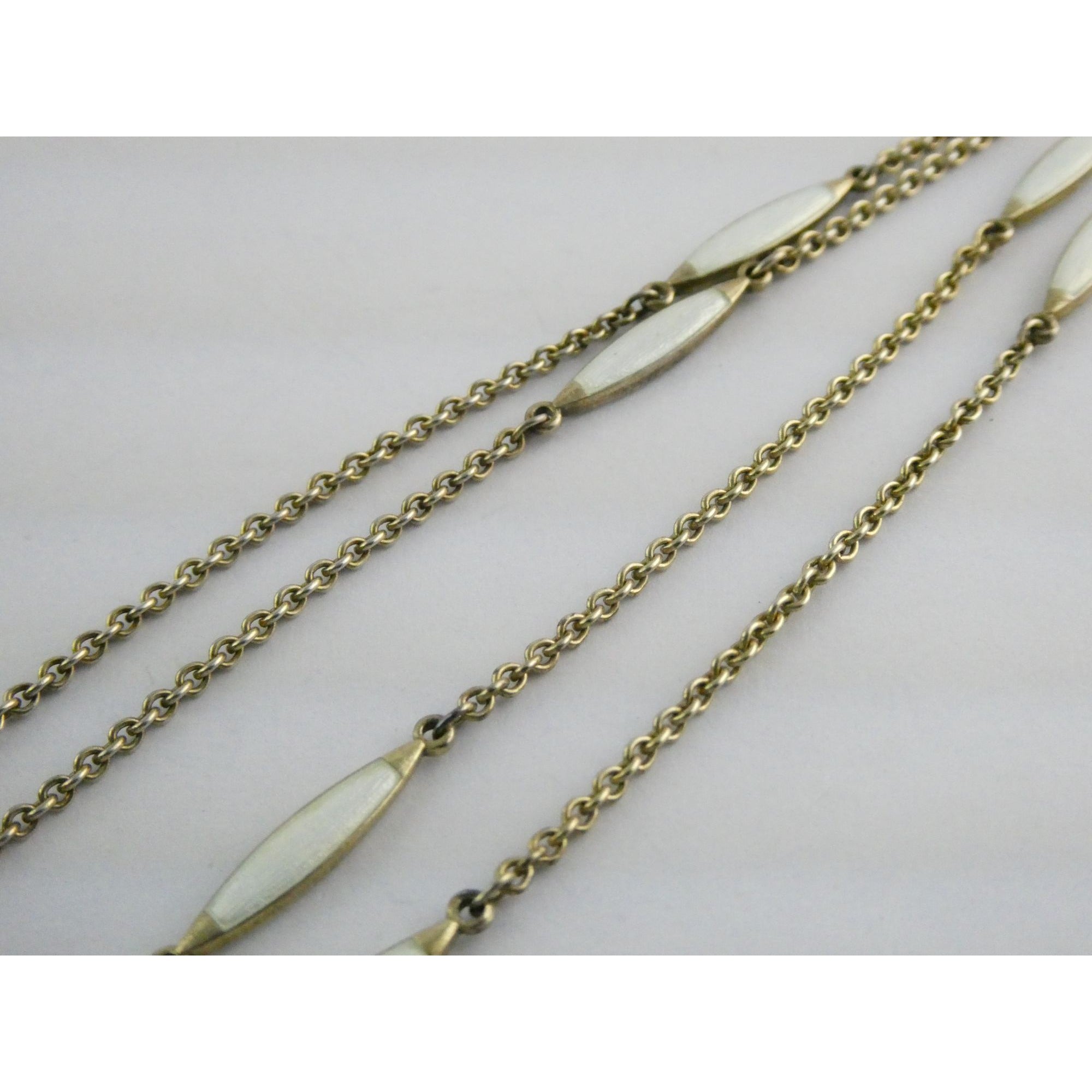 Gubelin Swiss White Guilloche Enamel Watch Necklace Sterling Silver WORKING 30g