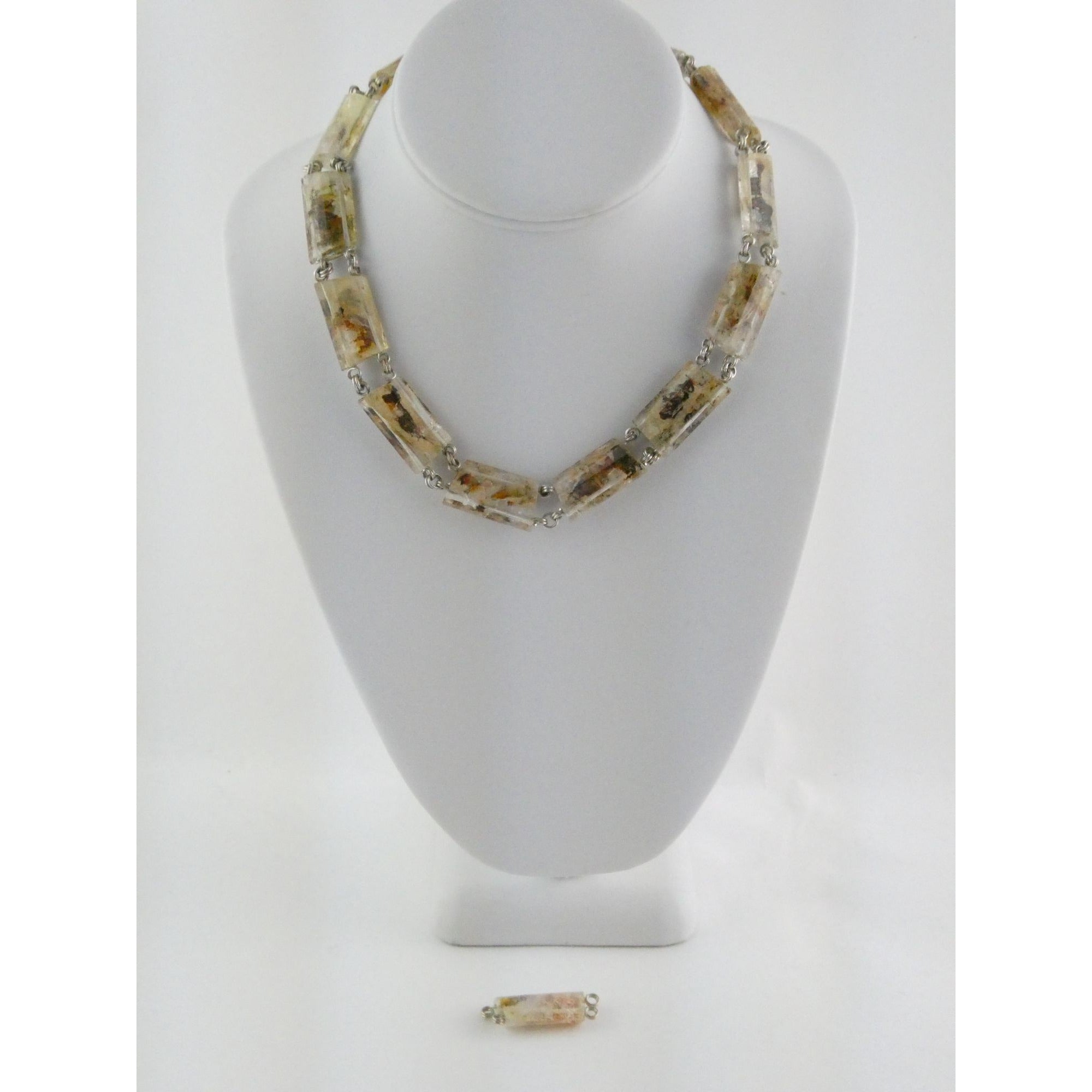Stephen Dweck Sterling Silver Rutilated Quartz Necklace with Additional Link 925