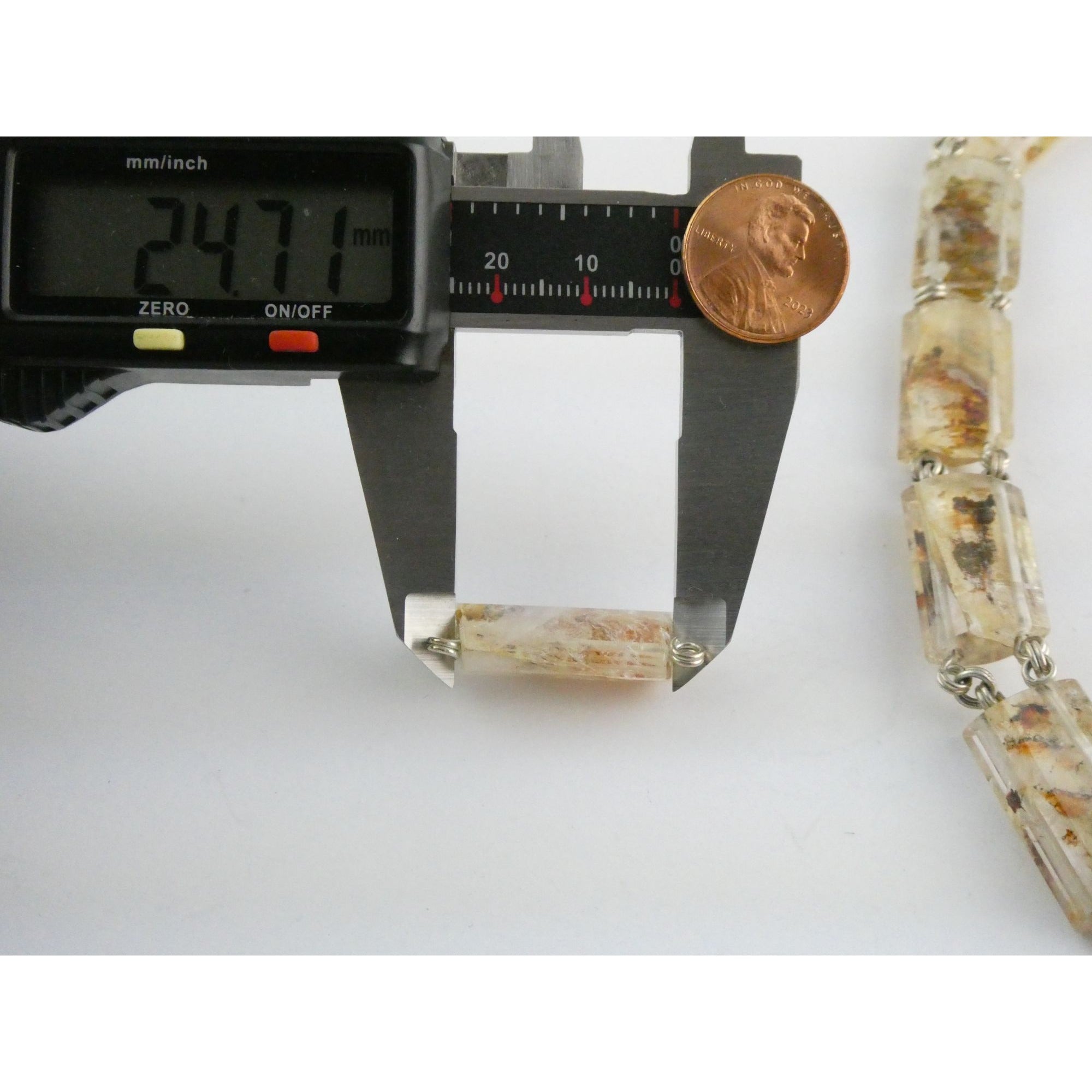 Stephen Dweck Sterling Silver Rutilated Quartz Necklace with Additional Link 925