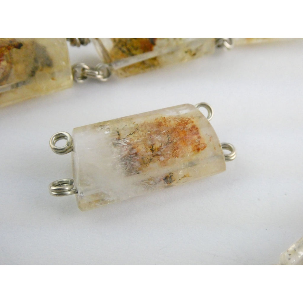 Stephen Dweck Sterling Silver Rutilated Quartz Necklace with Additional Link 925