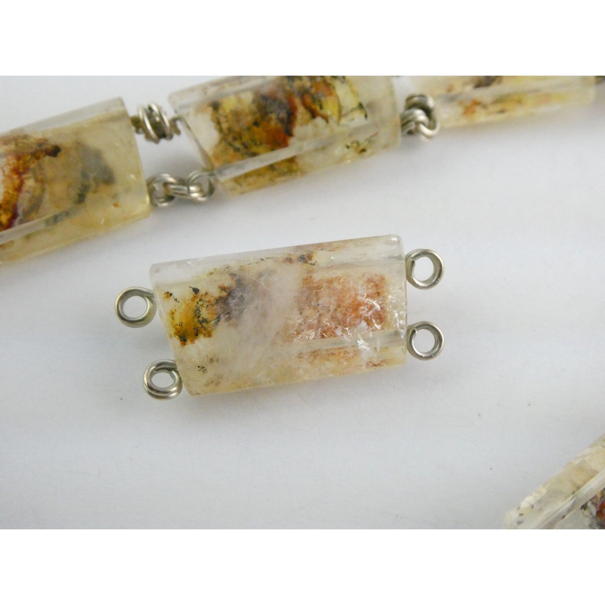 Stephen Dweck Sterling Silver Rutilated Quartz Necklace with Additional Link 925