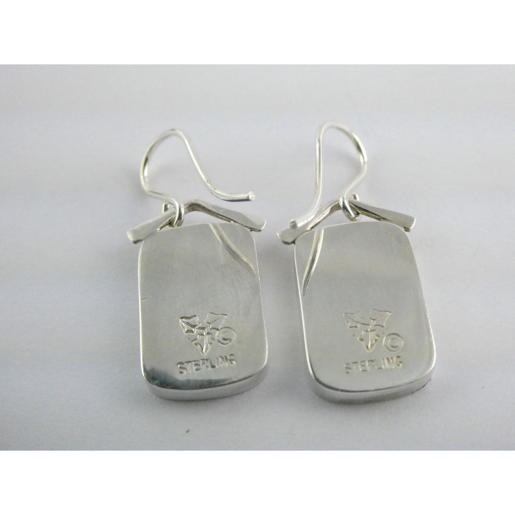 Ivy Solomon Sterling Silver and Resin Copper Color Leaves Earrings 6.6g 1 1/8 In