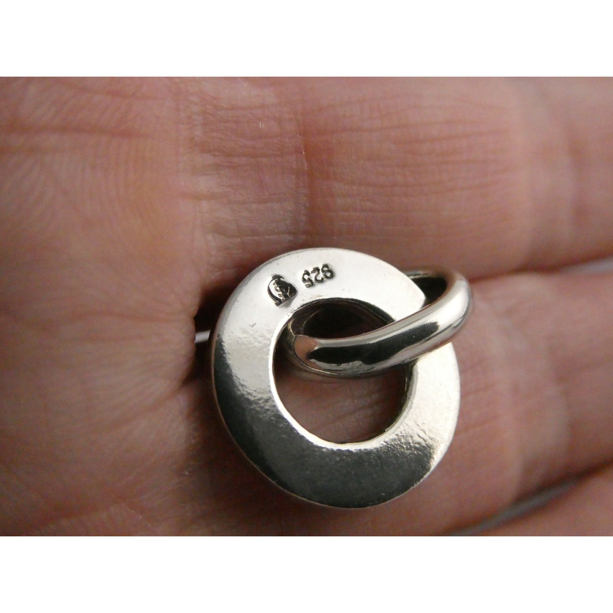 Judaica Sterling Silver Disc Pendant 3.6g 22mm Length Total