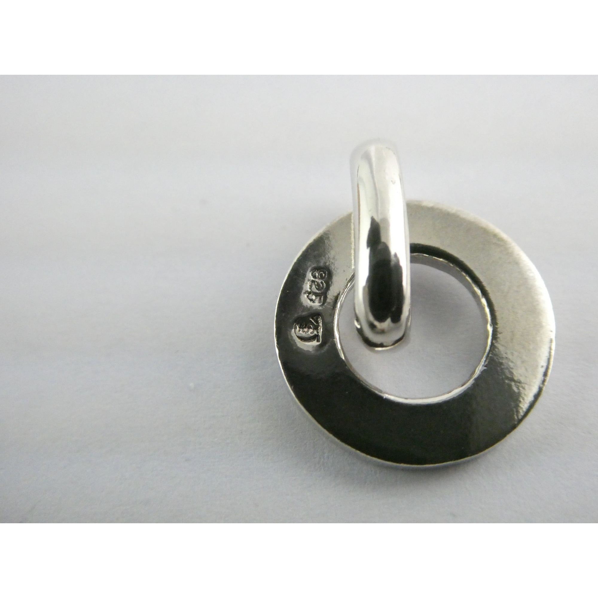 Judaica Sterling Silver Disc Pendant 3.6g 22mm Length Total