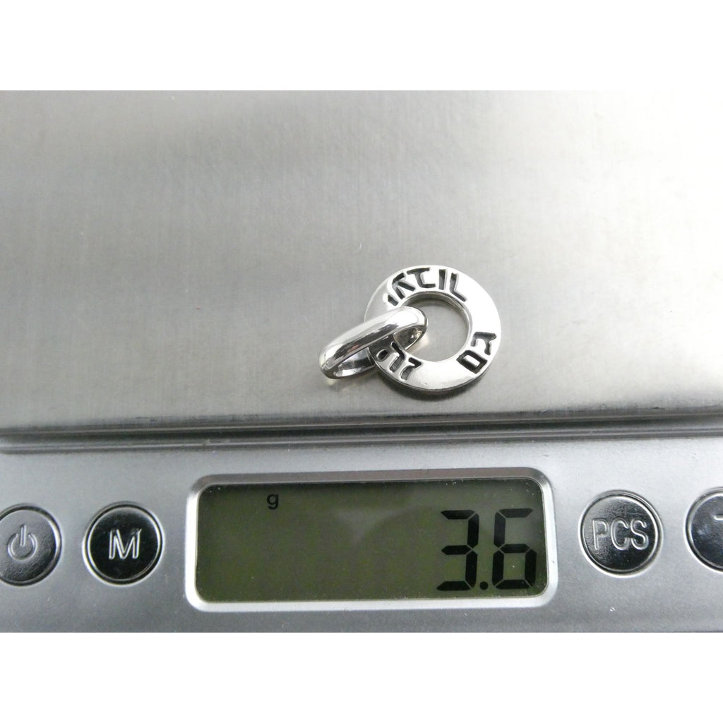 Judaica Sterling Silver Disc Pendant 3.6g 22mm Length Total