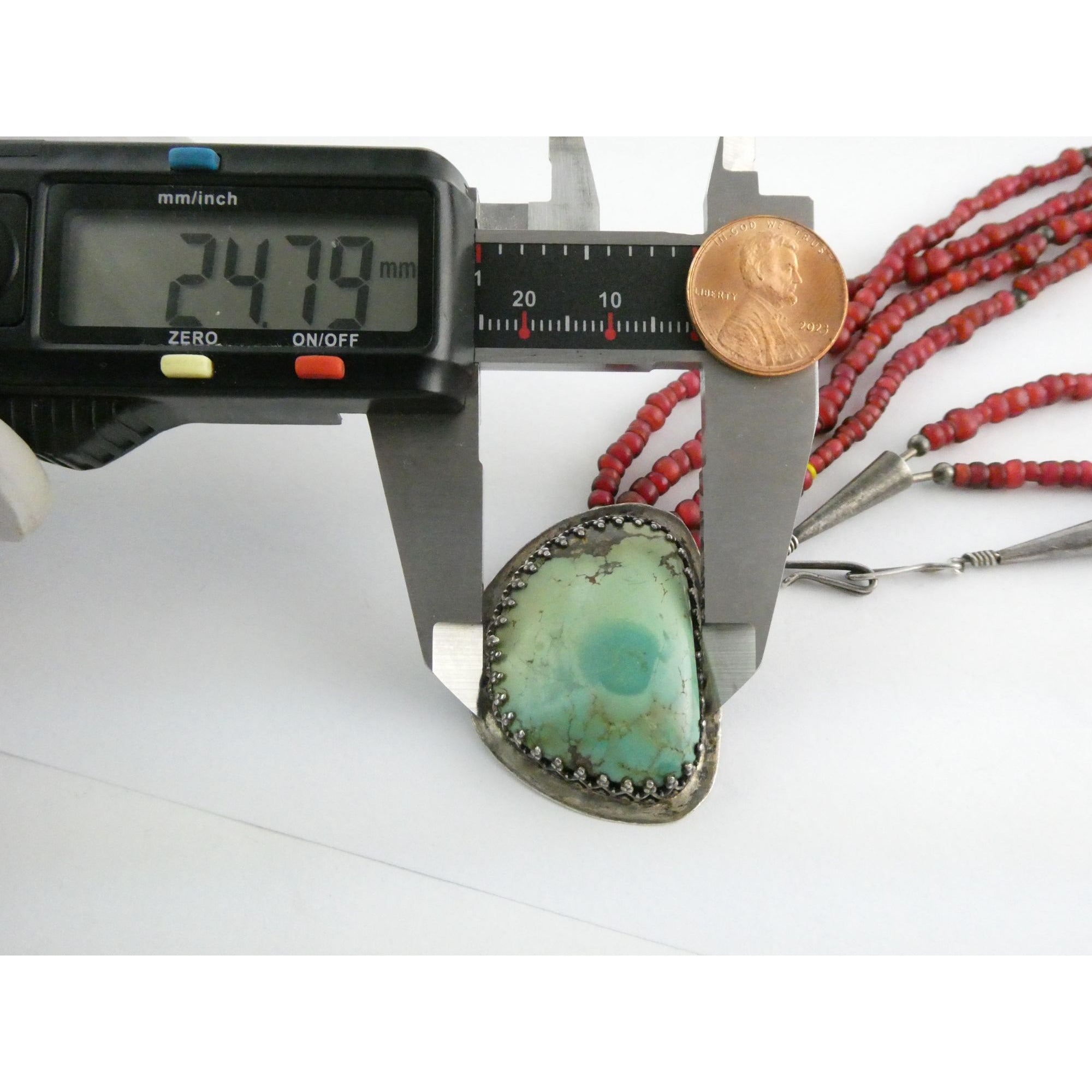 Sterling Silver Turquoise and Red Glass Beaded Multi Strand Necklace 43.1g 23 In