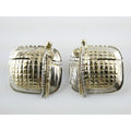 Vintage KAI Originals Sterling Silver and 14k Gold Modernist Clip on Earrings
