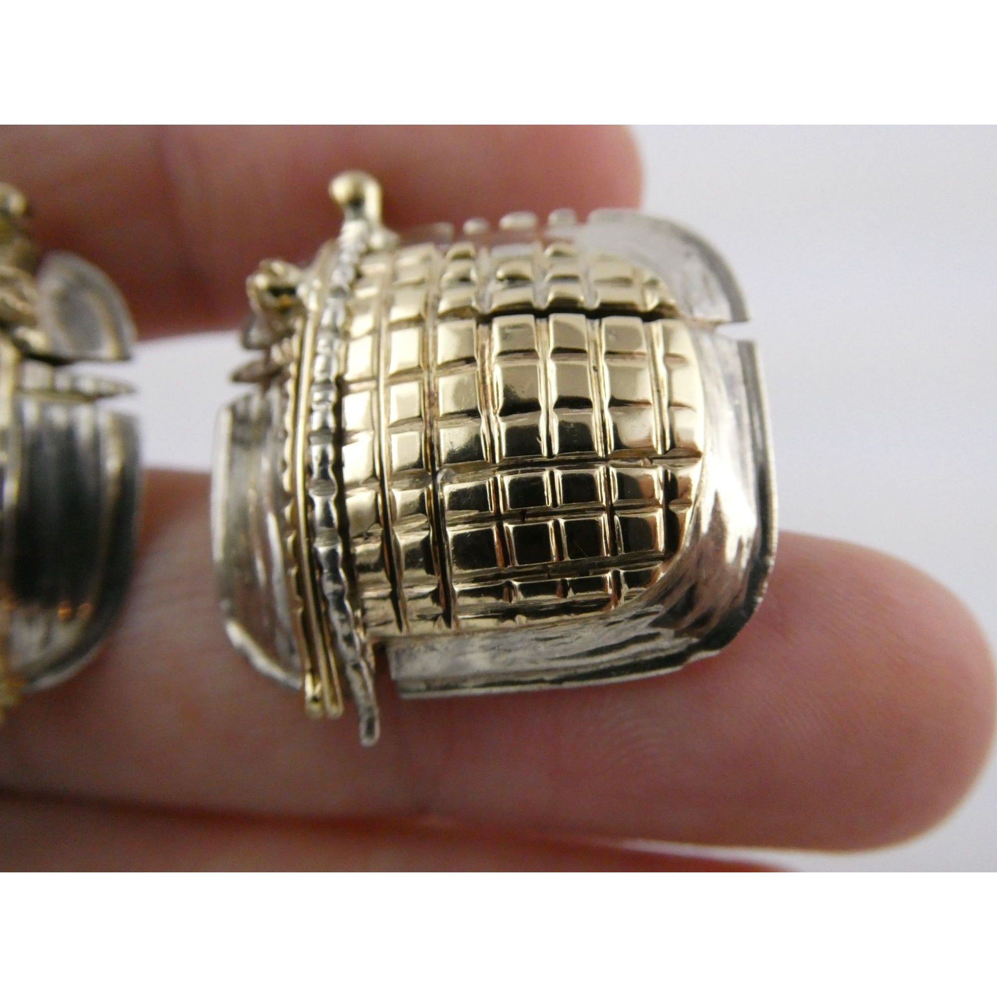 Vintage KAI Originals Sterling Silver and 14k Gold Modernist Clip on Earrings