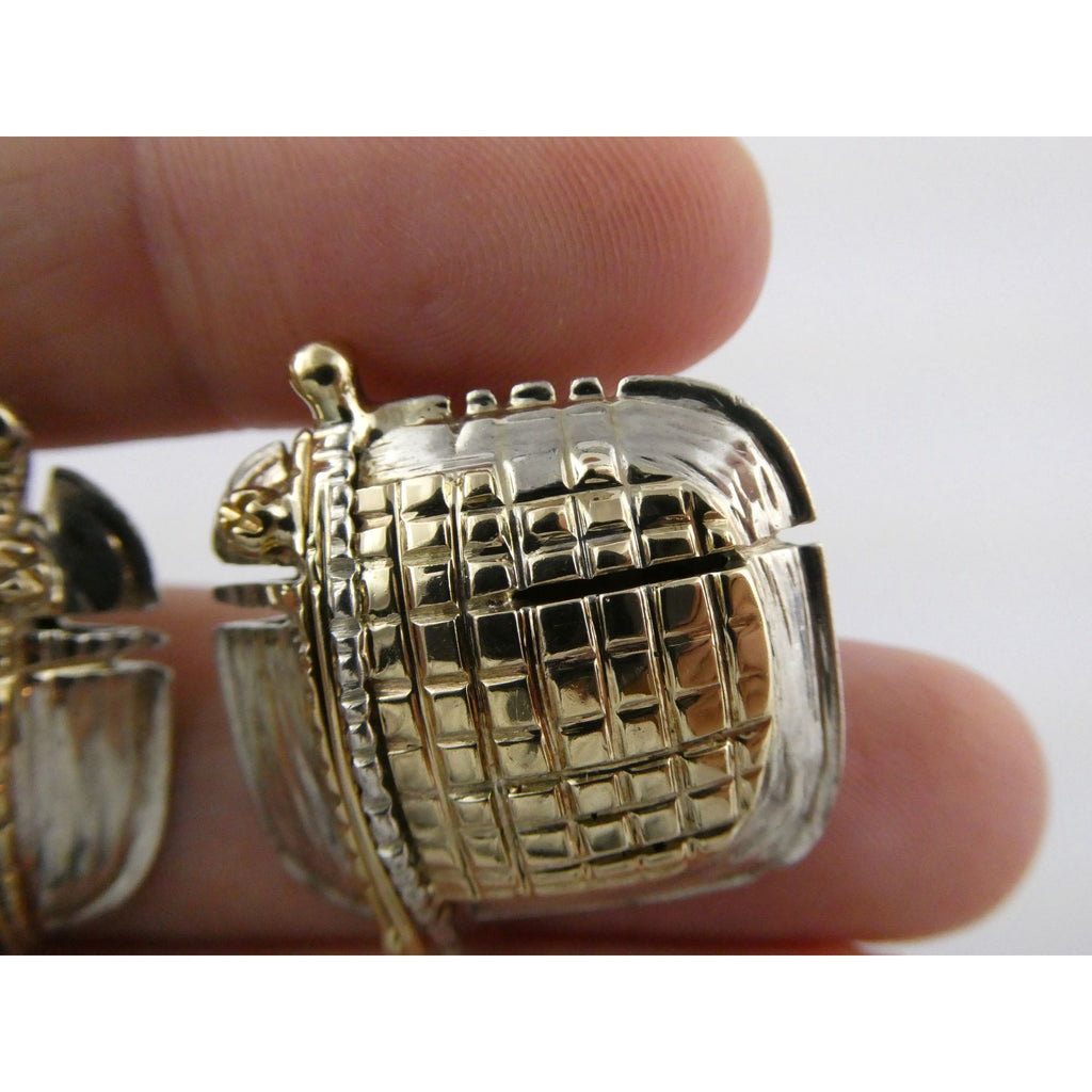 Vintage KAI Originals Sterling Silver and 14k Gold Modernist Clip on Earrings
