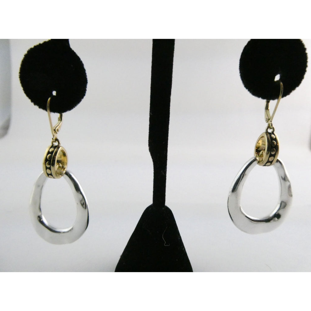 Gilt Sterling Silver Earring Hooks Two Tone Door Knocker Earrings 50mm Length
