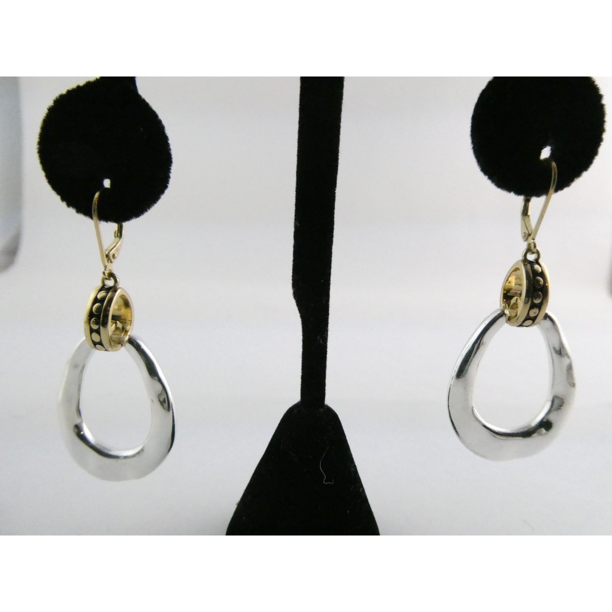 Gilt Sterling Silver Earring Hooks Two Tone Door Knocker Earrings 50mm Length