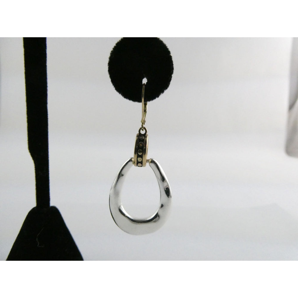 Gilt Sterling Silver Earring Hooks Two Tone Door Knocker Earrings 50mm Length
