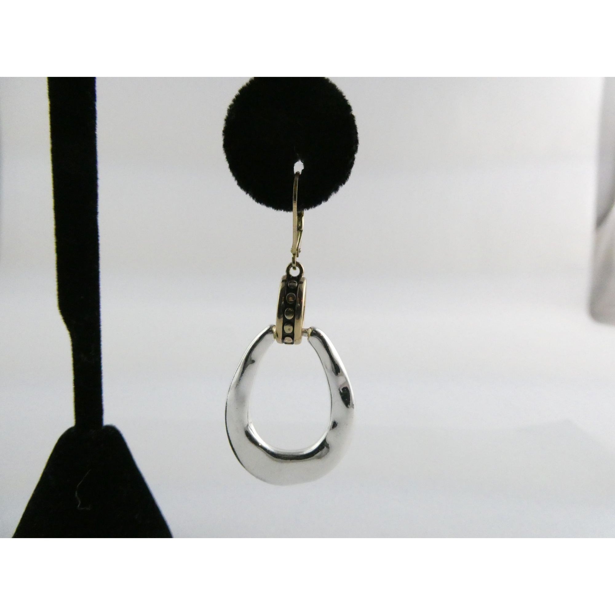 Gilt Sterling Silver Earring Hooks Two Tone Door Knocker Earrings 50mm Length