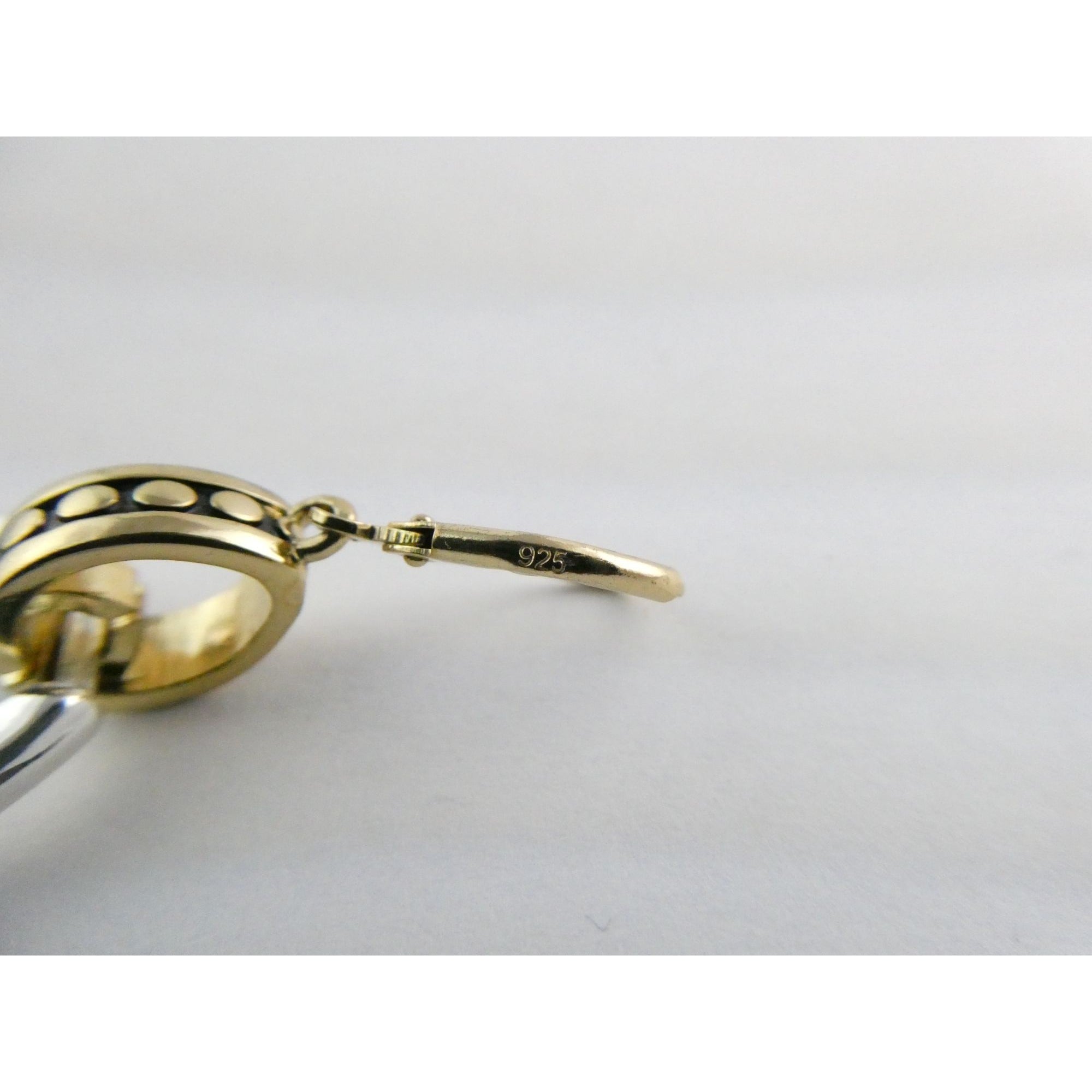 Gilt Sterling Silver Earring Hooks Two Tone Door Knocker Earrings 50mm Length
