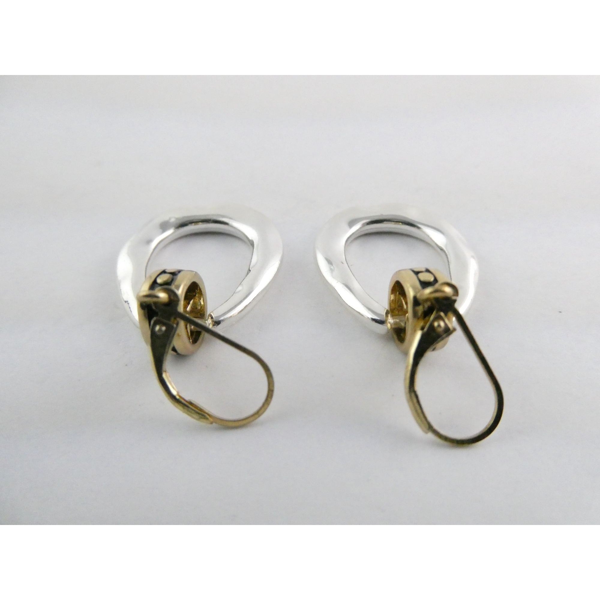 Gilt Sterling Silver Earring Hooks Two Tone Door Knocker Earrings 50mm Length