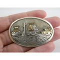 Southwestern Scene Sterling Silver Gilt Accent Pin Pendant Vases Spear 18g 54mm
