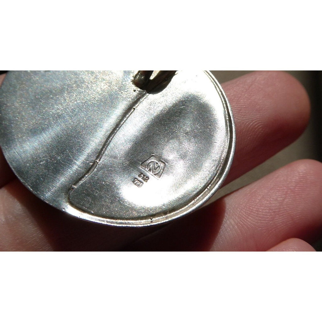 Vintage Handmade Signed Sterling Silver Moon Face and Star Pendant 925 14.8g 312