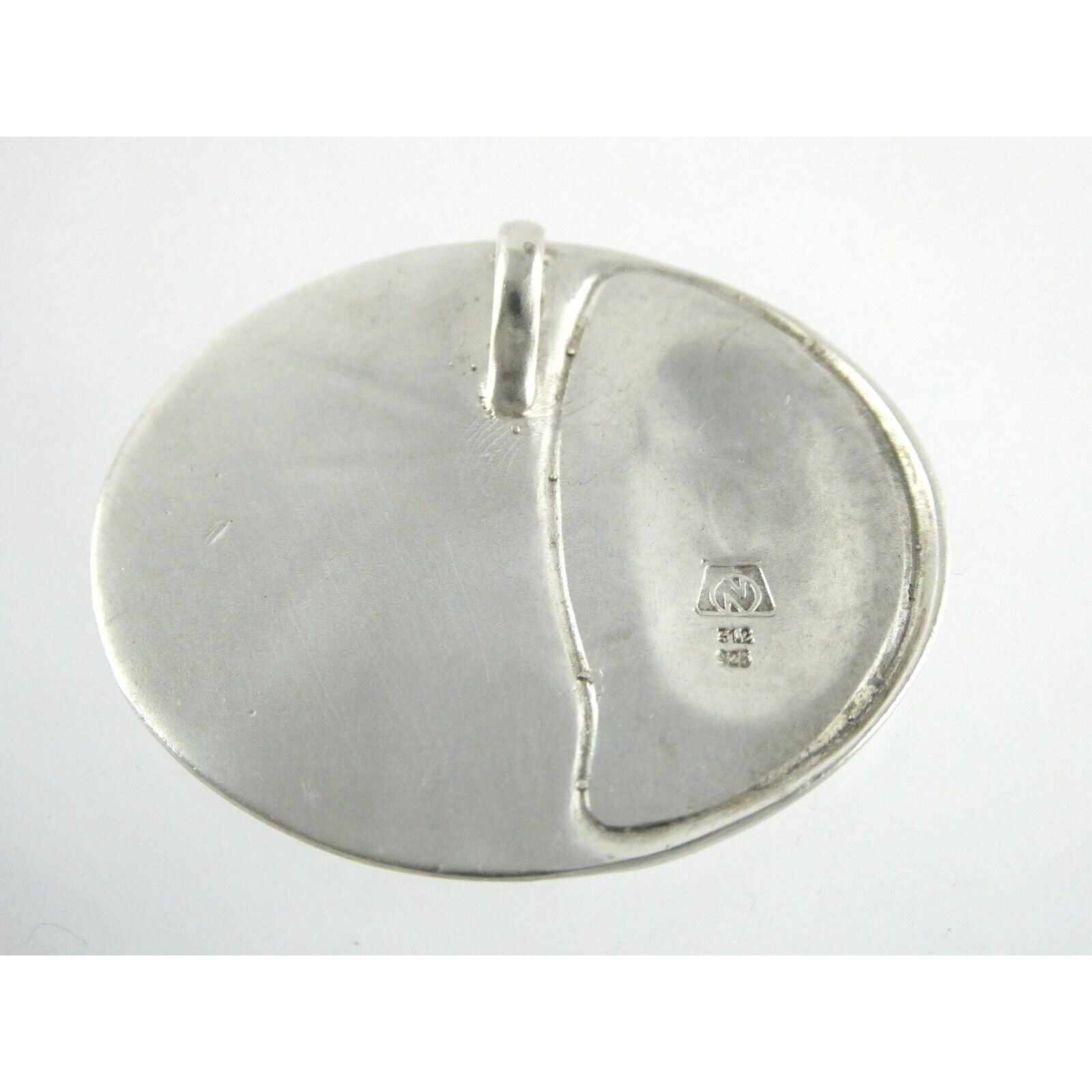 Vintage Handmade Signed Sterling Silver Moon Face and Star Pendant 925 14.8g 312