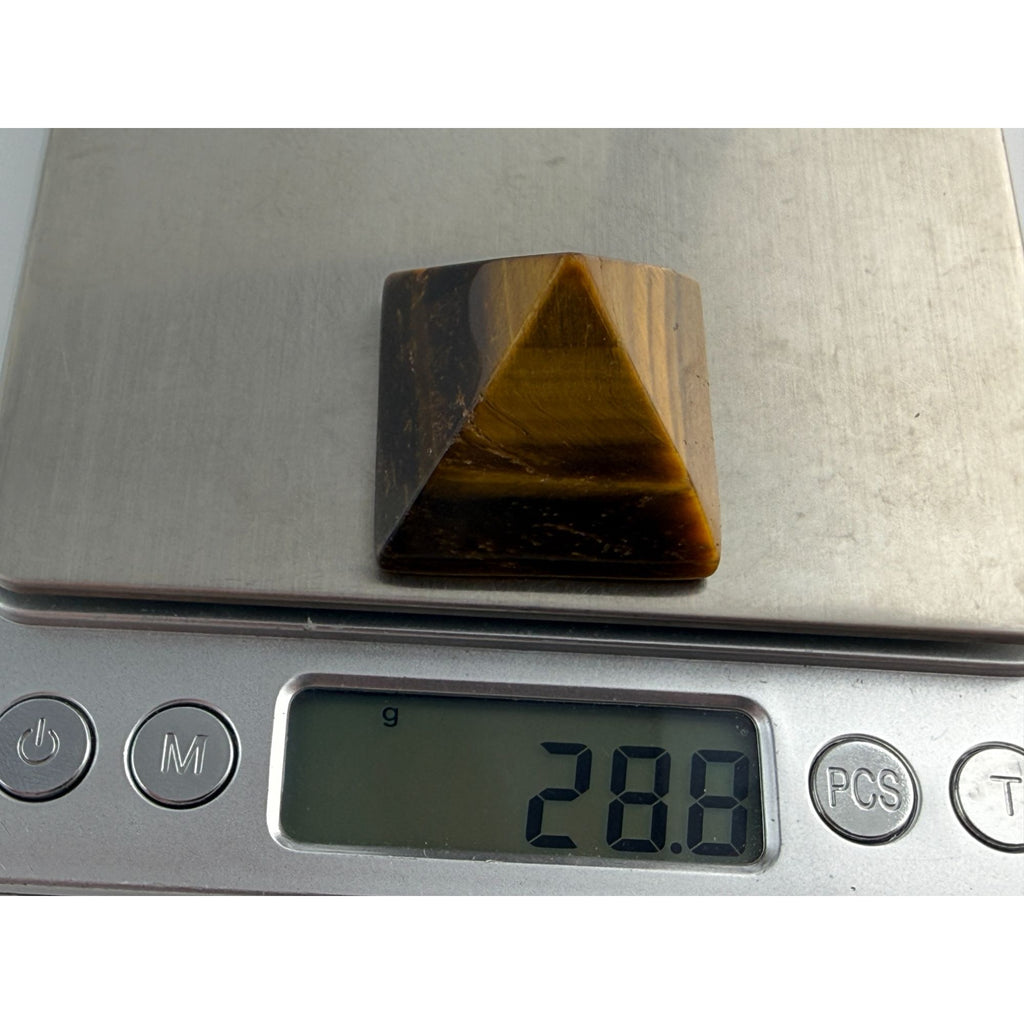 Polished Tigers Eye Pyramid Piece Specimen 28.8g Weight 1.75 Inch Height