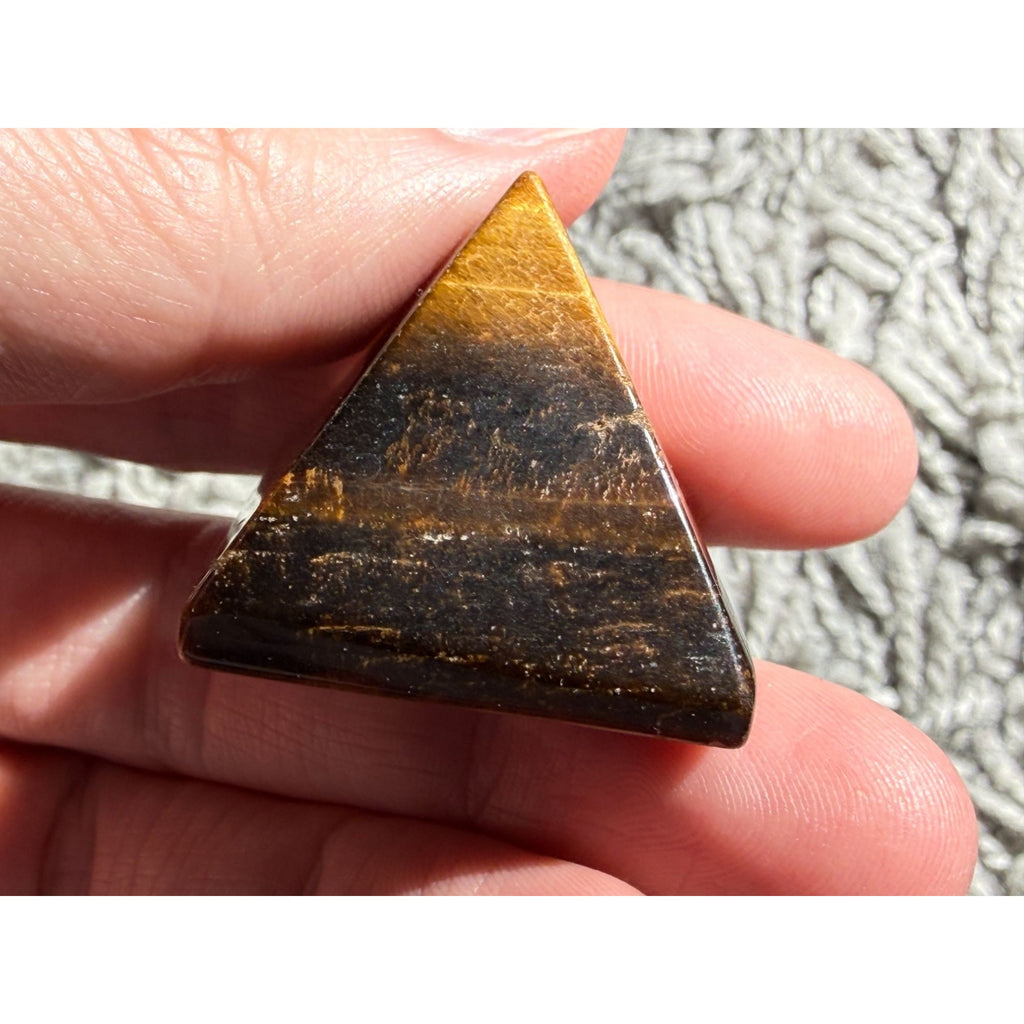 Polished Tigers Eye Pyramid Piece Specimen 28.8g Weight 1.75 Inch Height