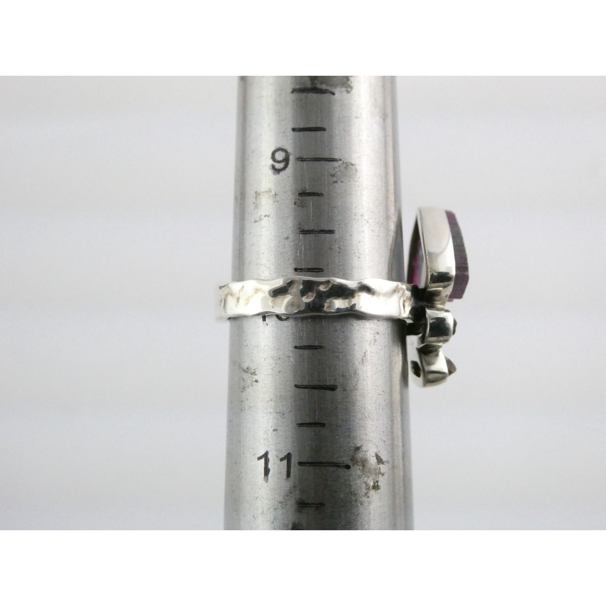 Artisan Made Sterling Silver Watermelon Tourmaline Ring Size 10 Weighs 6.7g