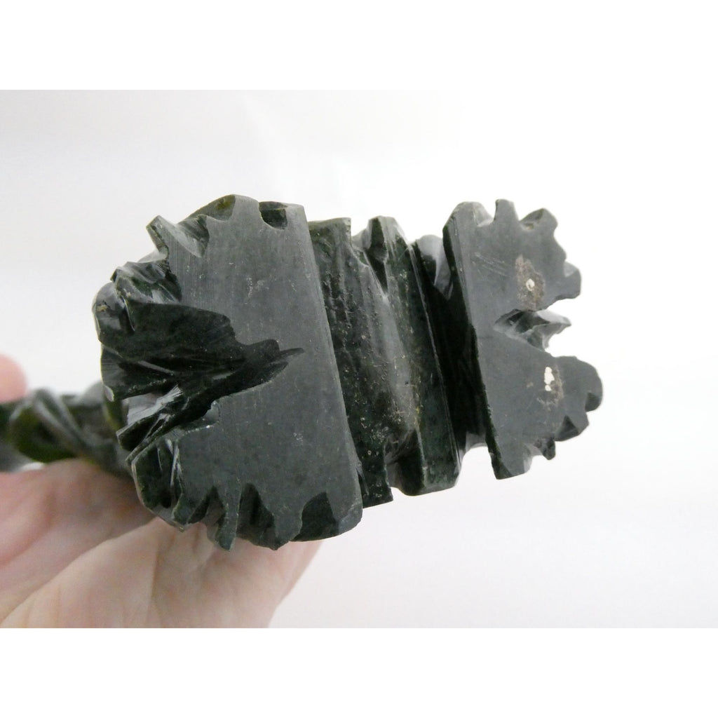 Chinese Carved Spinach Green Nephrite Jade Immortal Goddess Statuette Figurine