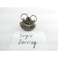 Vintage Mexico SINGLE Sterling Silver Amethyst Screwback Earring 8.2g 31mm