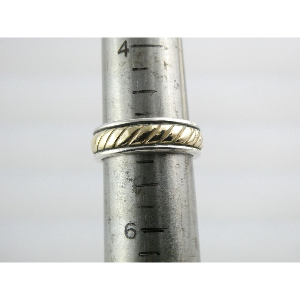 James Avery Fluted Band 14k Gold and Sterling Silver Ring Size 5 Weighs 5.5g