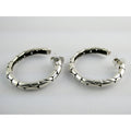 John Hardy Kali Sterling Silver Pebbled Design Hoop Earrings 925 39mm 15.9g