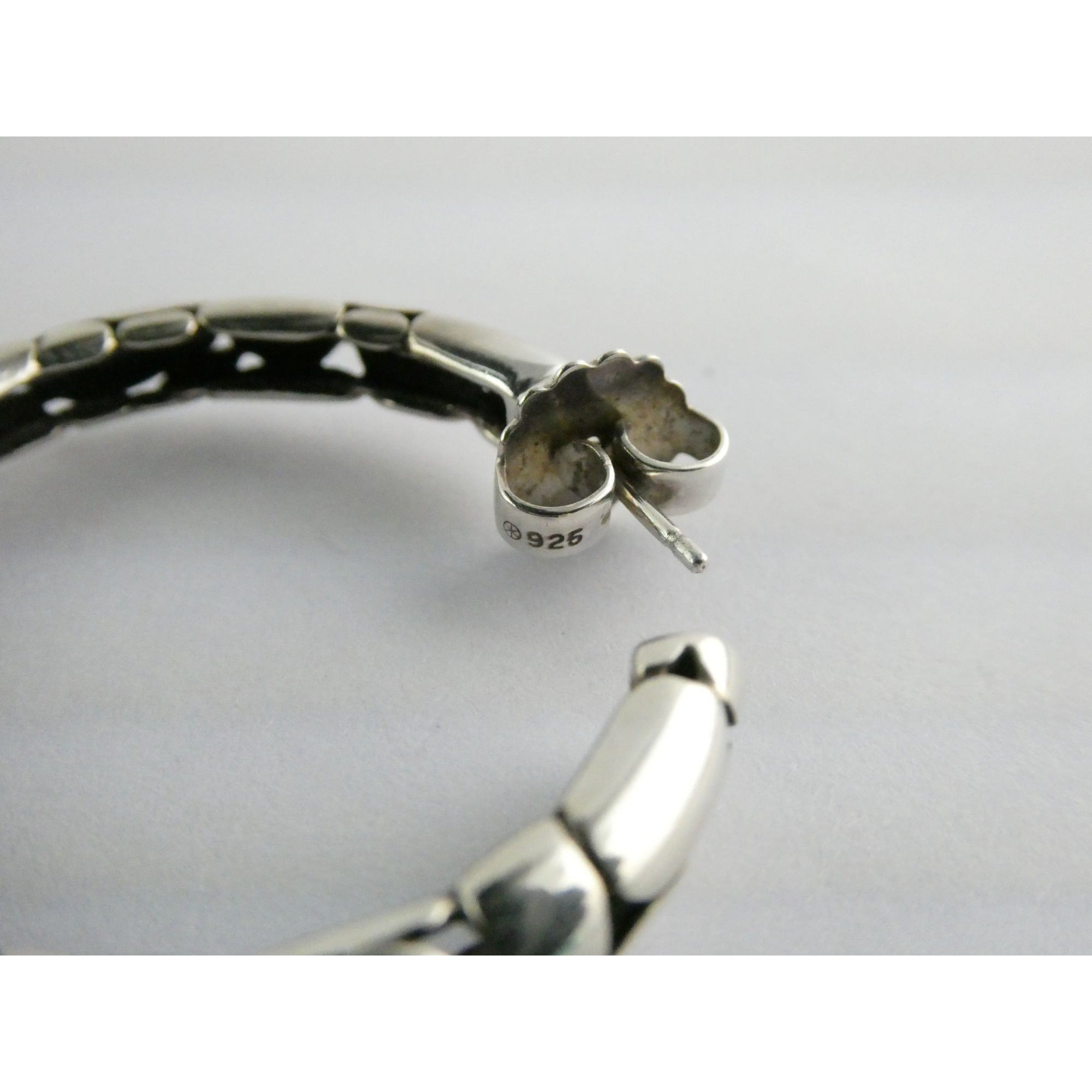 John Hardy Kali Sterling Silver Pebbled Design Hoop Earrings 925 39mm 15.9g