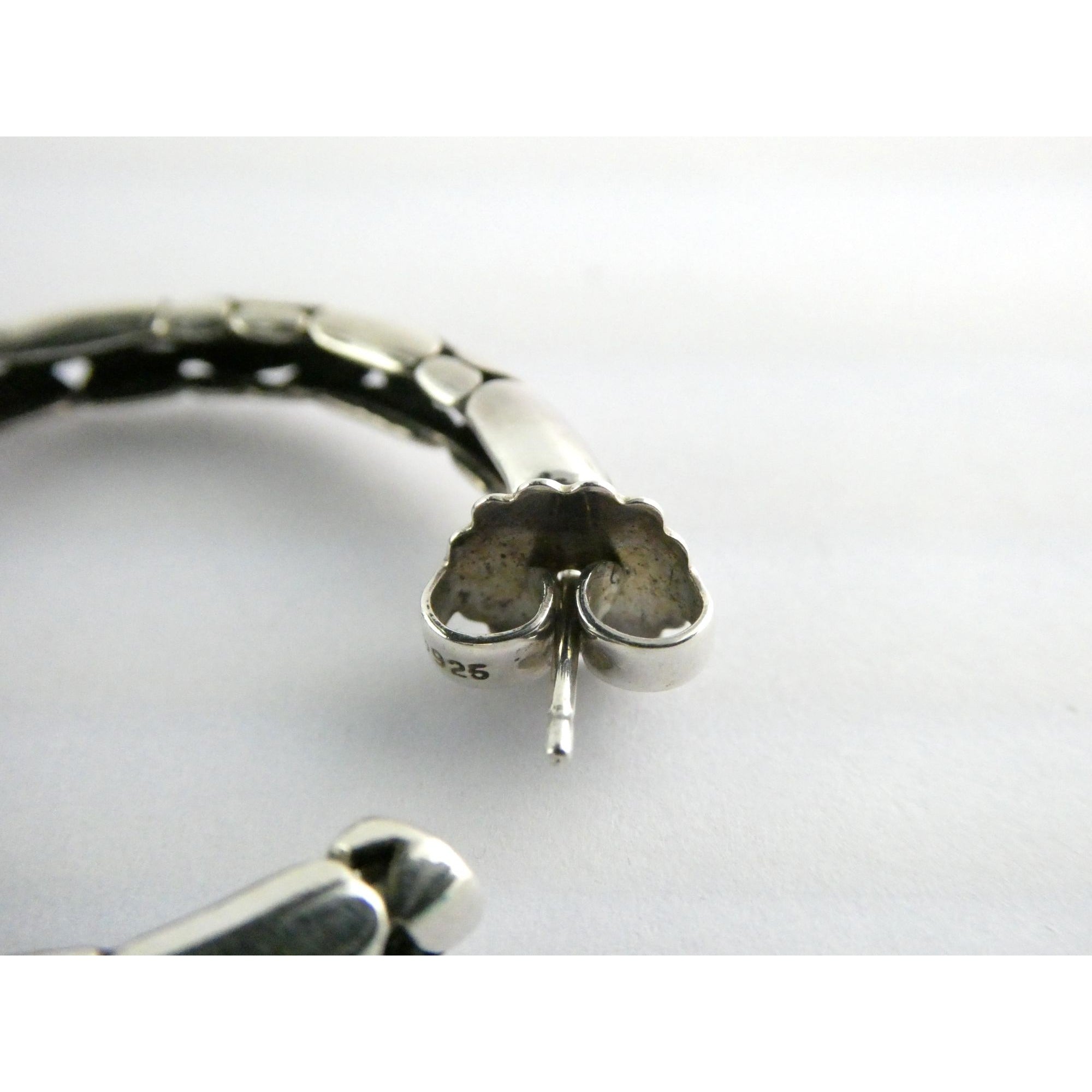 John Hardy Kali Sterling Silver Pebbled Design Hoop Earrings 925 39mm 15.9g
