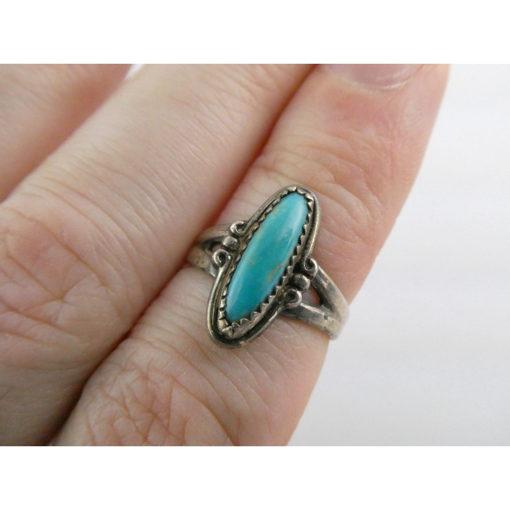 Vintage Bell Trading Post Sterling Silver Turquoise Cabochon Ring Size 5.5 3g