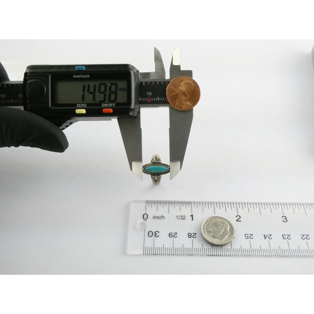 Vintage Bell Trading Post Sterling Silver Turquoise Cabochon Ring Size 5.5 3g