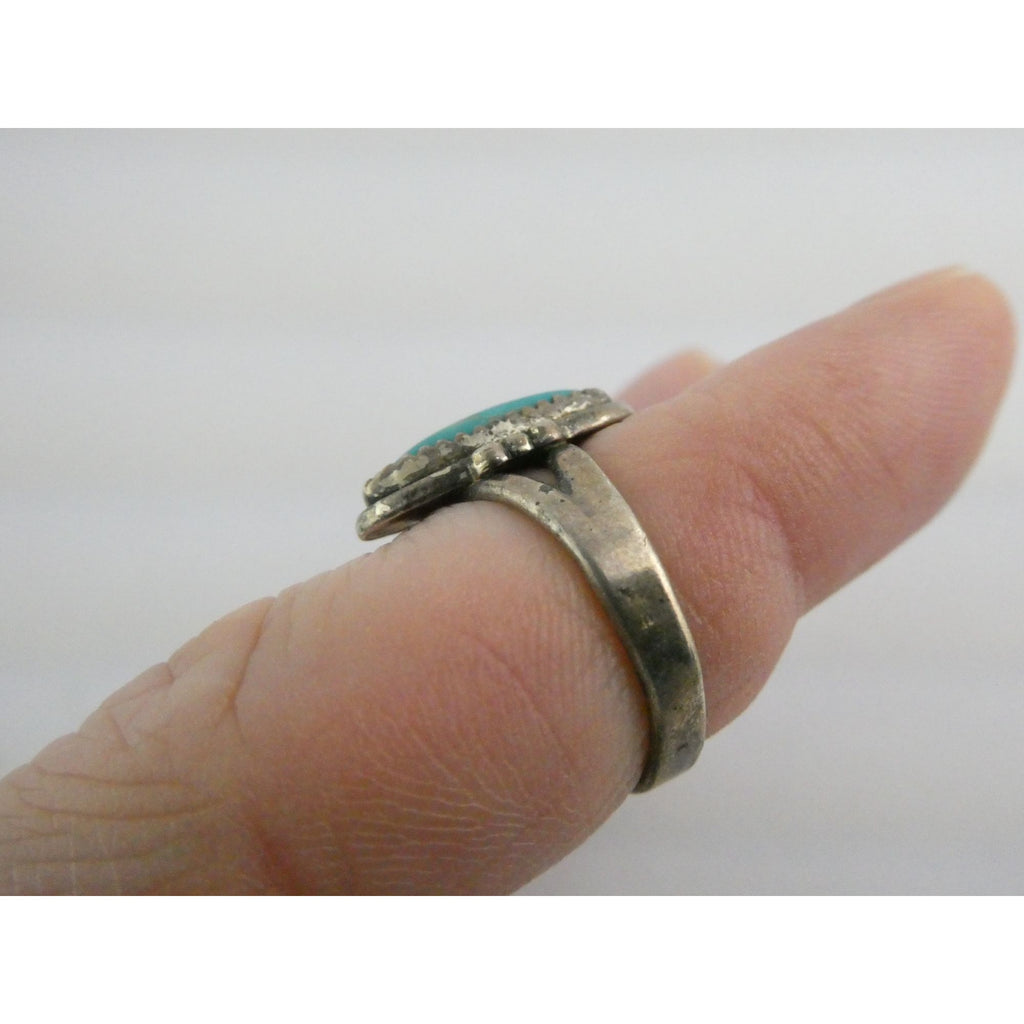 Vintage Bell Trading Post Sterling Silver Turquoise Cabochon Ring Size 5.5 3g