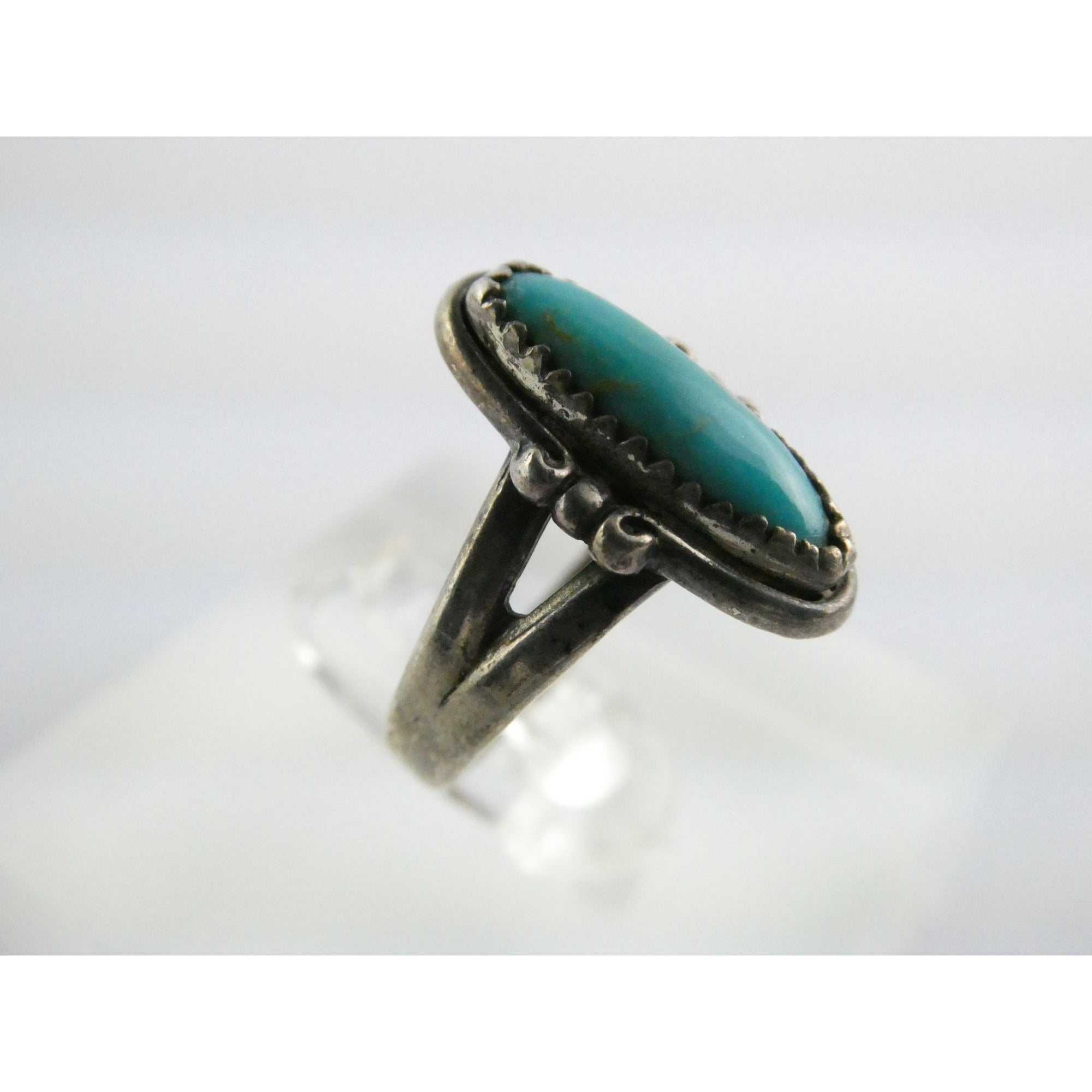 Vintage Bell Trading Post Sterling Silver Turquoise Cabochon Ring Size 5.5 3g