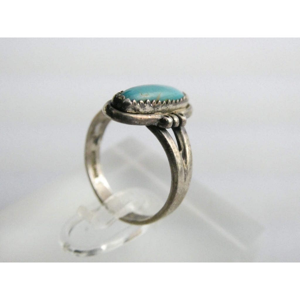 Vintage Bell Trading Post Sterling Silver Turquoise Cabochon Ring Size 5.5 3g