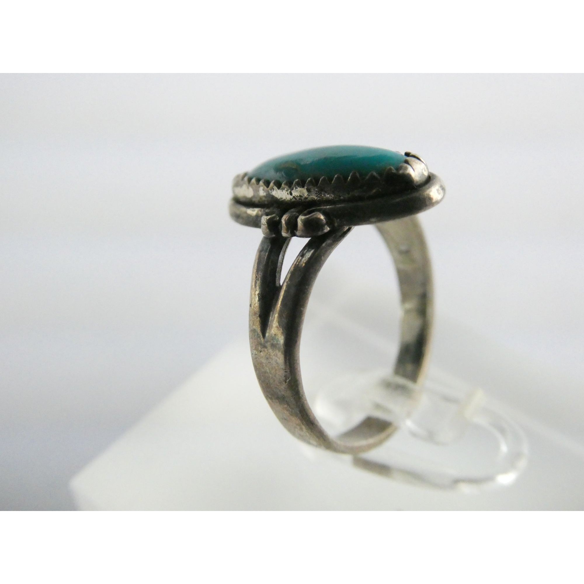 Vintage Bell Trading Post Sterling Silver Turquoise Cabochon Ring Size 5.5 3g