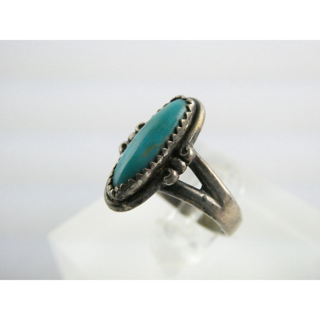 Vintage Bell Trading Post Sterling Silver Turquoise Cabochon Ring Size 5.5 3g
