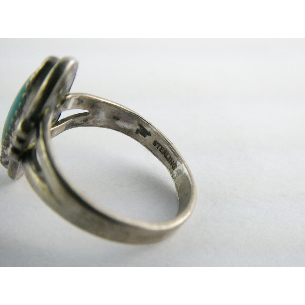 Vintage Bell Trading Post Sterling Silver Turquoise Cabochon Ring Size 5.5 3g