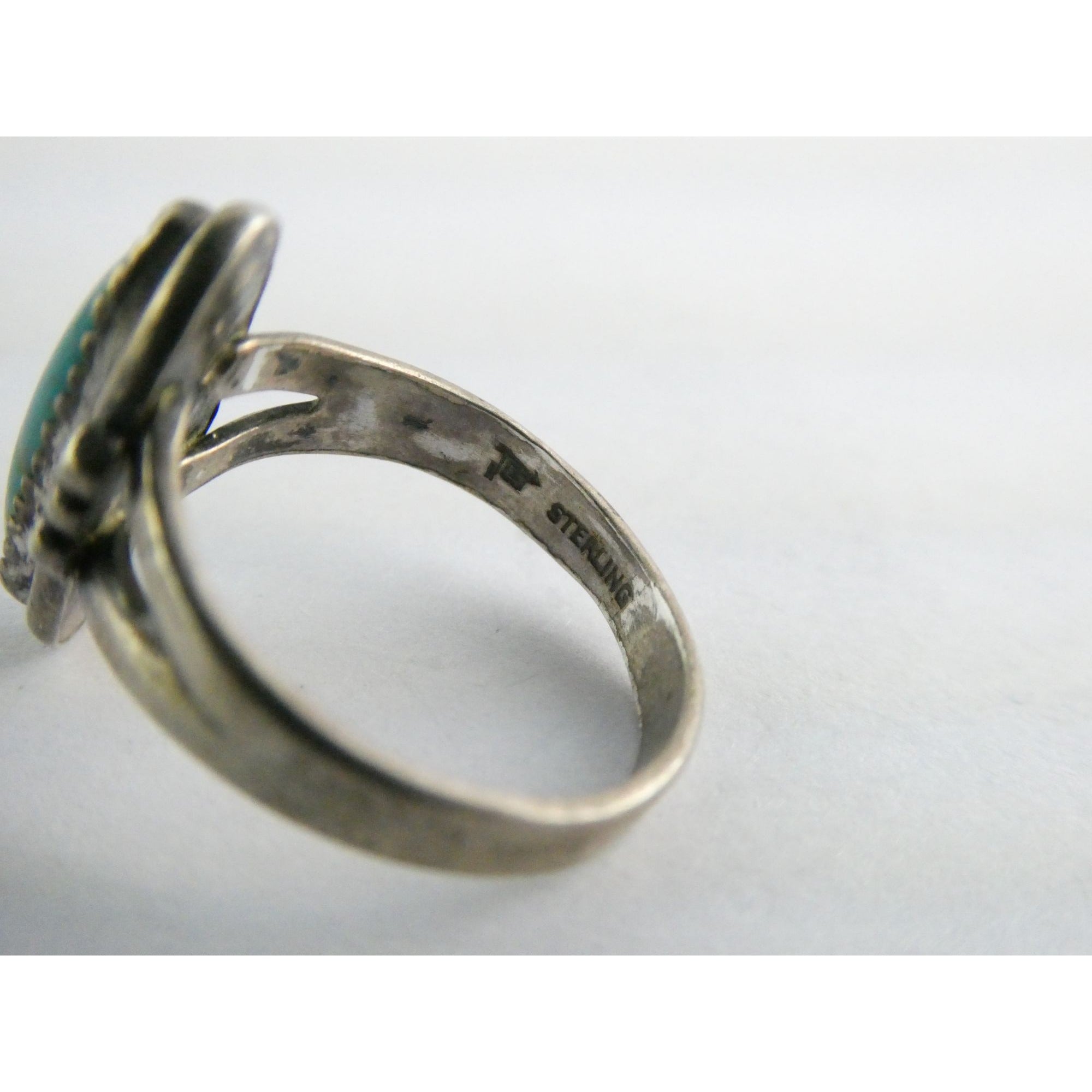 Vintage Bell Trading Post Sterling Silver Turquoise Cabochon Ring Size 5.5 3g