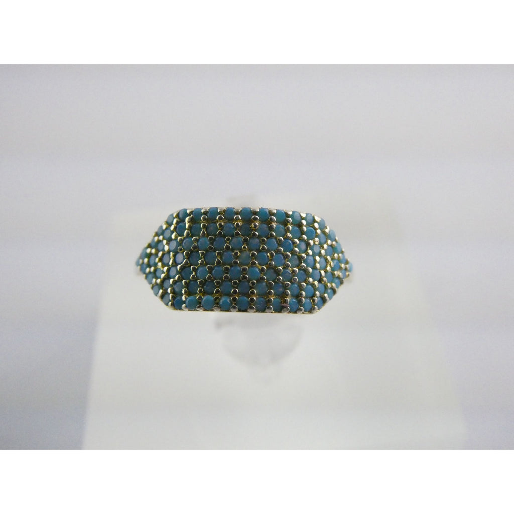 Native Gem Sterling Silver Turquoise Array Ring 925 Size 6 Weighs 2.6g