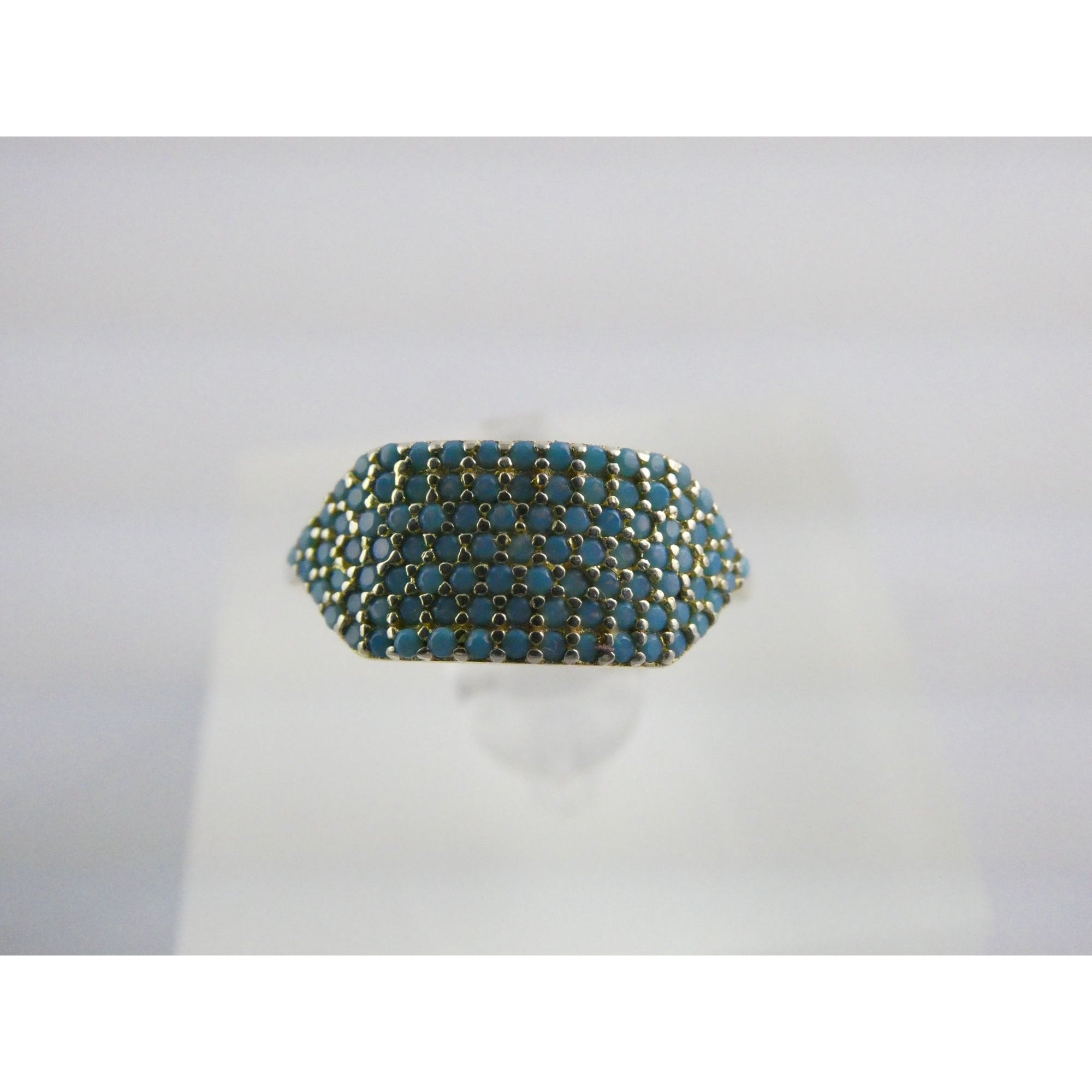 Native Gem Sterling Silver Turquoise Array Ring 925 Size 6 Weighs 2.6g