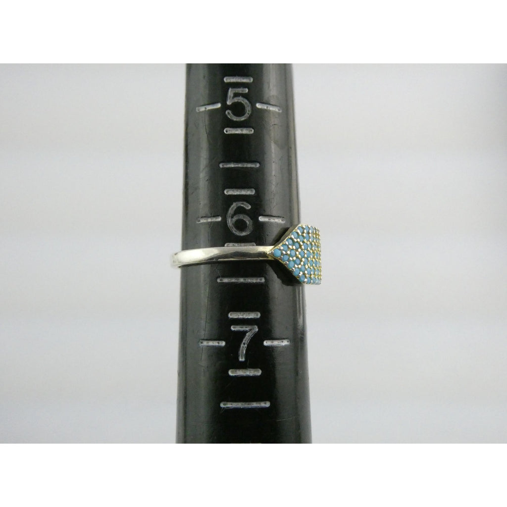 Native Gem Sterling Silver Turquoise Array Ring 925 Size 6 Weighs 2.6g