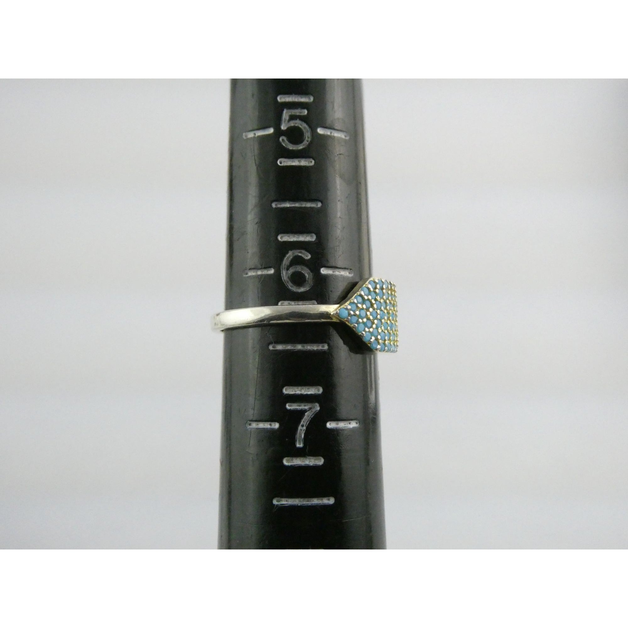 Native Gem Sterling Silver Turquoise Array Ring 925 Size 6 Weighs 2.6g