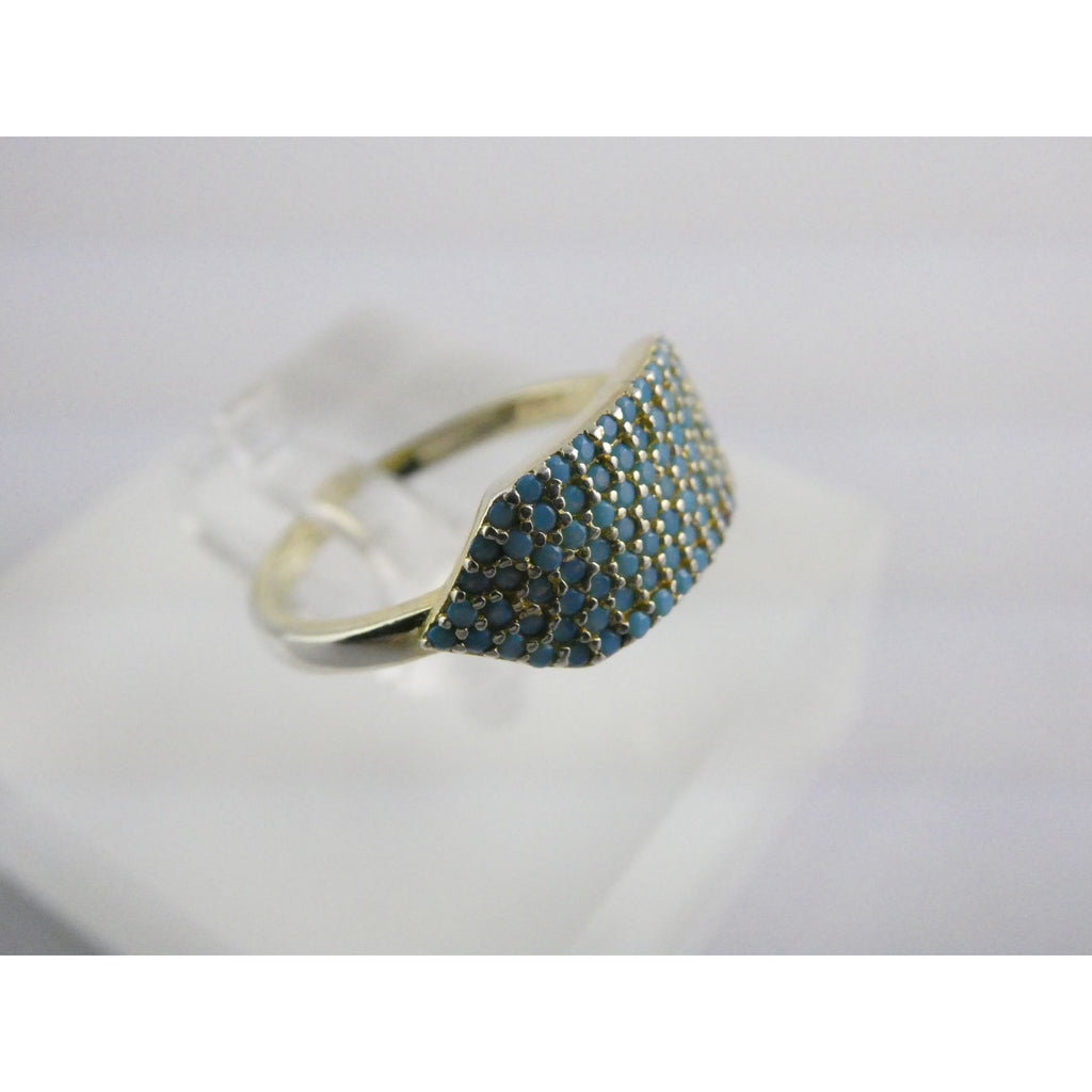 Native Gem Sterling Silver Turquoise Array Ring 925 Size 6 Weighs 2.6g