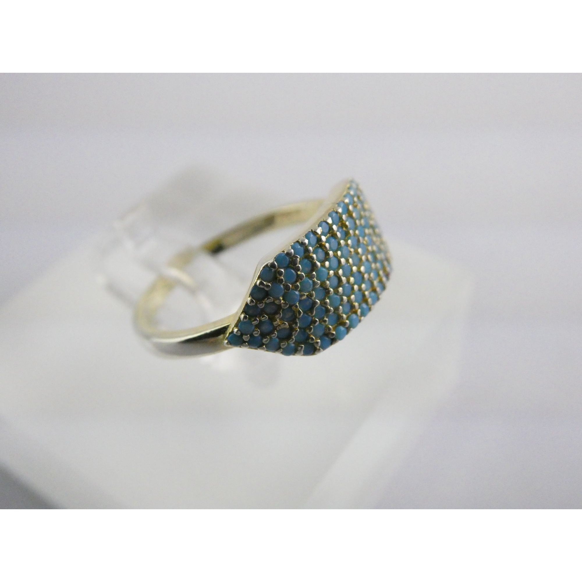 Native Gem Sterling Silver Turquoise Array Ring 925 Size 6 Weighs 2.6g