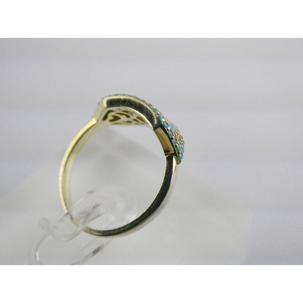 Native Gem Sterling Silver Turquoise Array Ring 925 Size 6 Weighs 2.6g