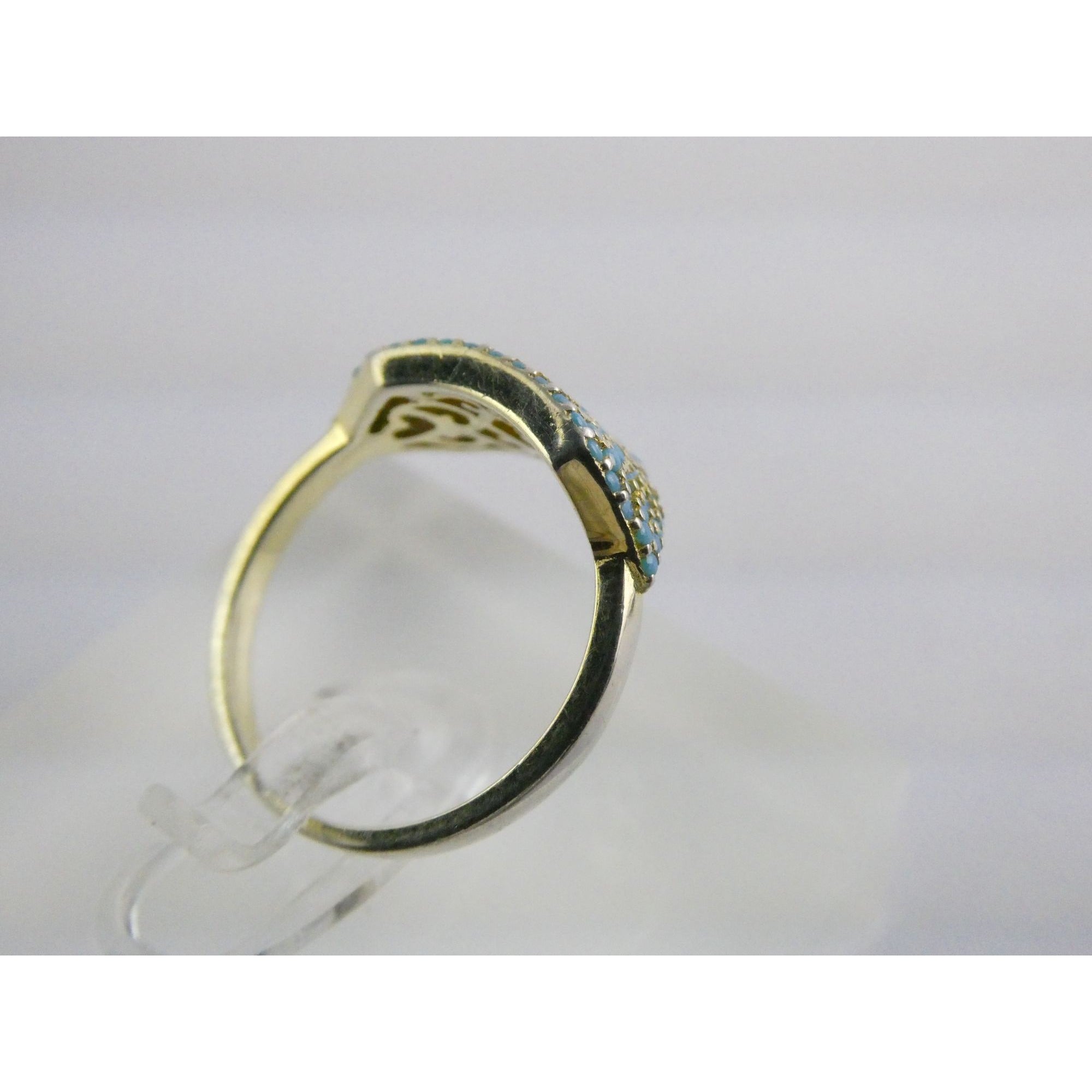 Native Gem Sterling Silver Turquoise Array Ring 925 Size 6 Weighs 2.6g